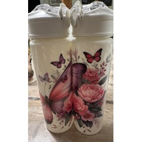 Drikkedunk med sommerfugle