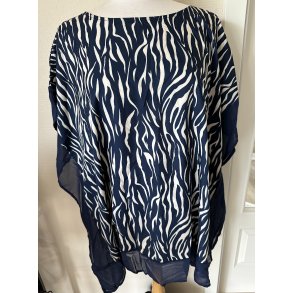 Tunika med Marinebl/hvid zebra print.