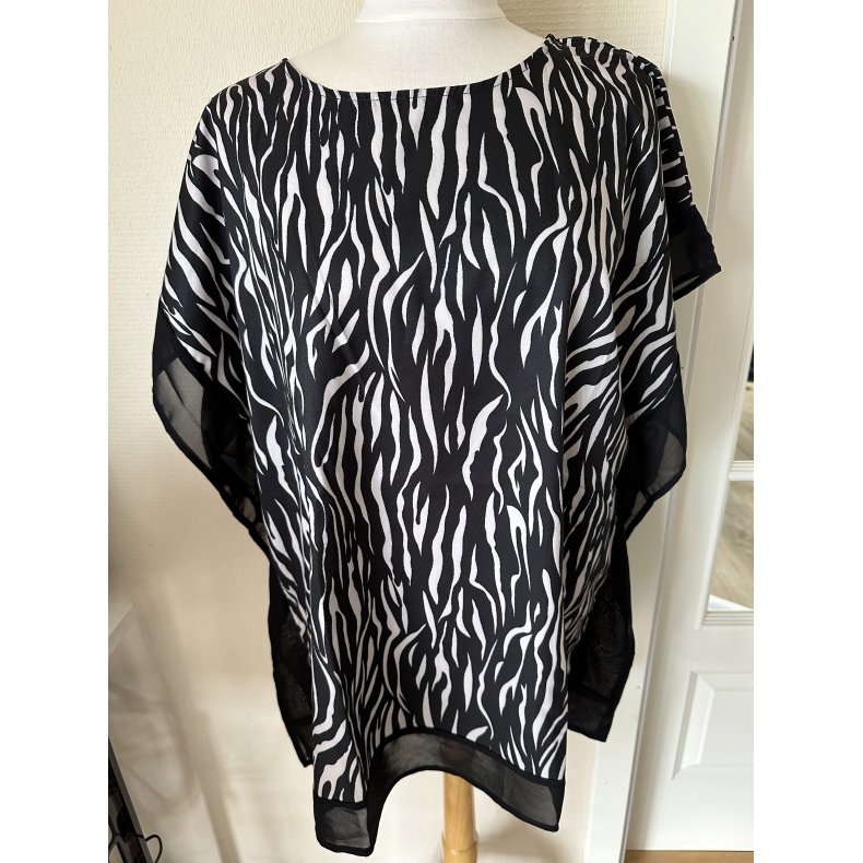 Tunika m. Sort/hvid Zebra print